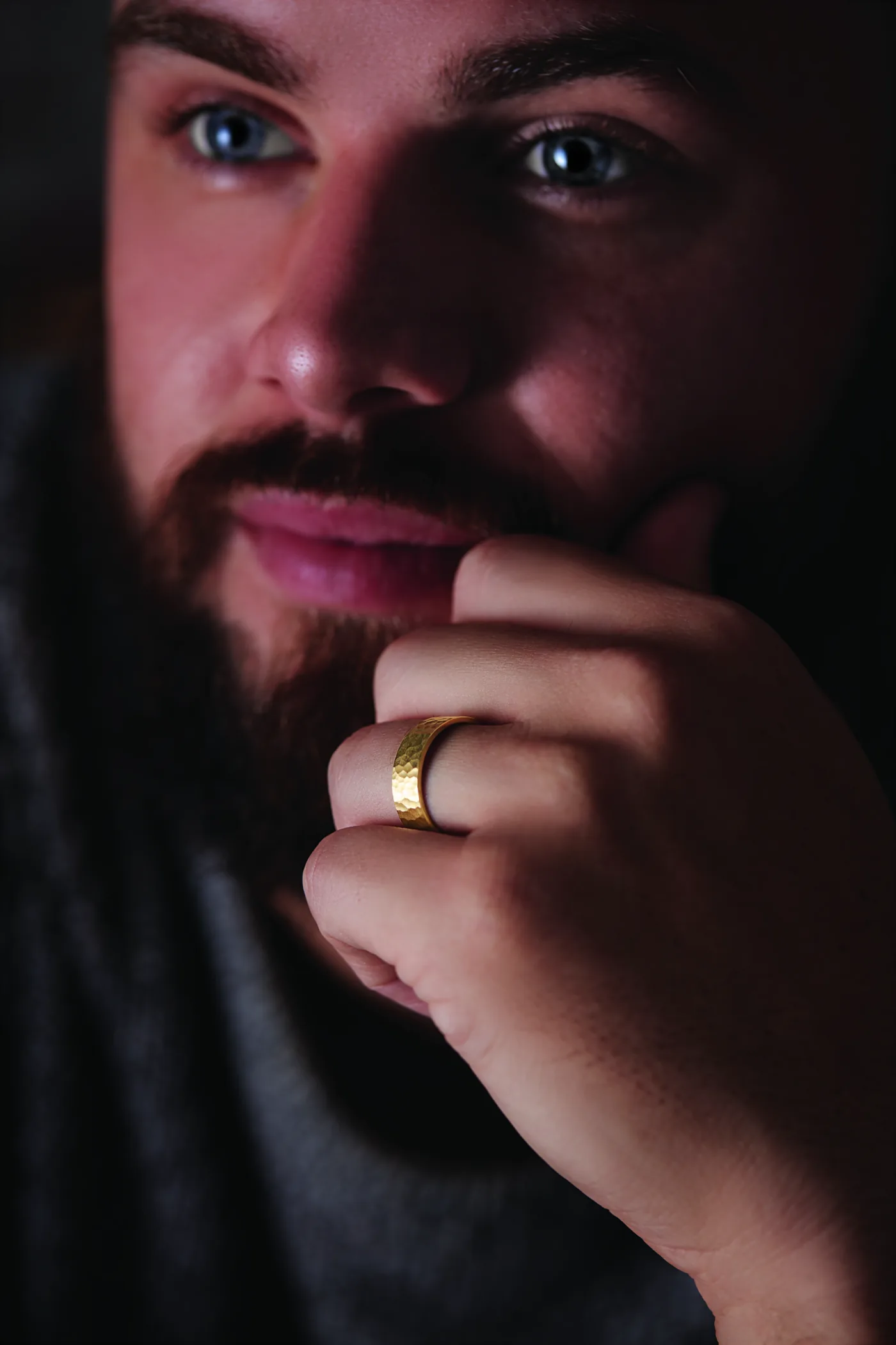 Hammered wedding bands: texture with a purpose.